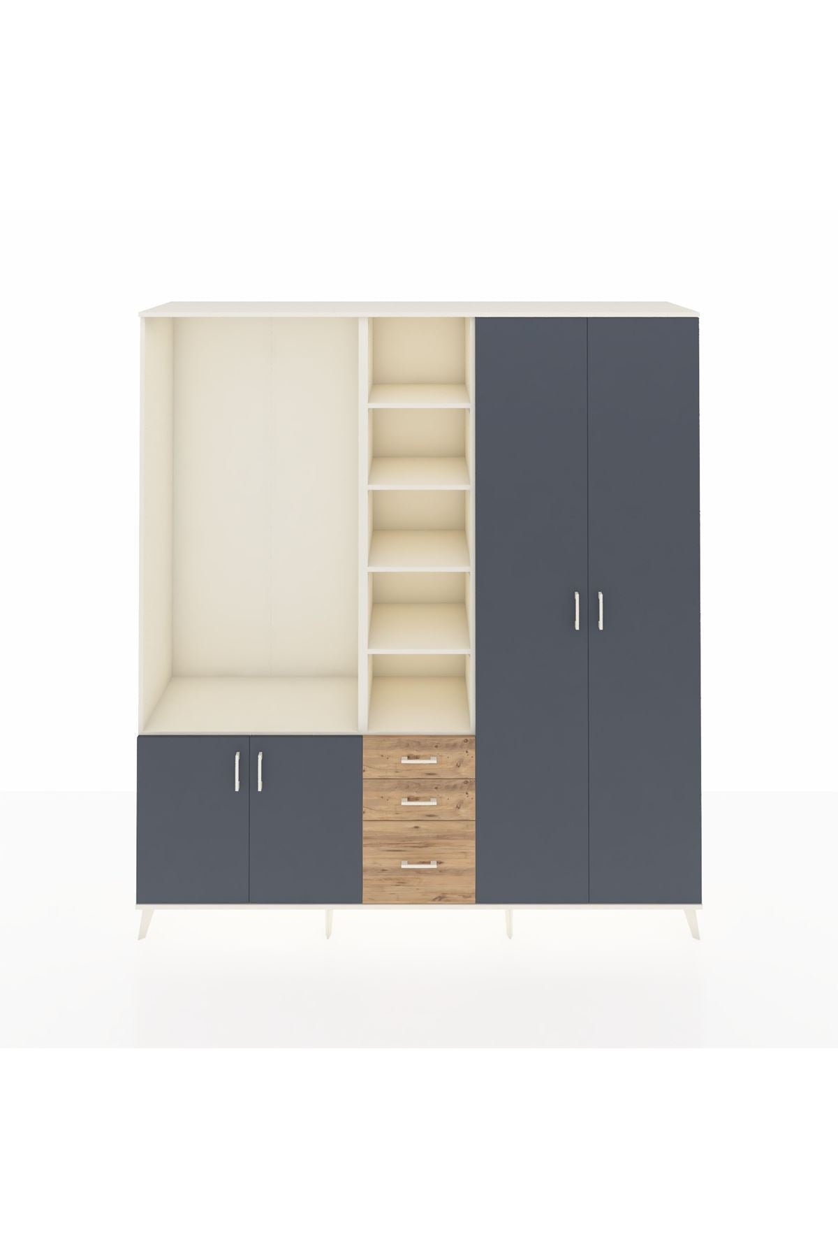 Hyperion Dolap 13 Raflı 3 Çekmeceli 4 Kapaklı 220x44x243 - S553M040V09B