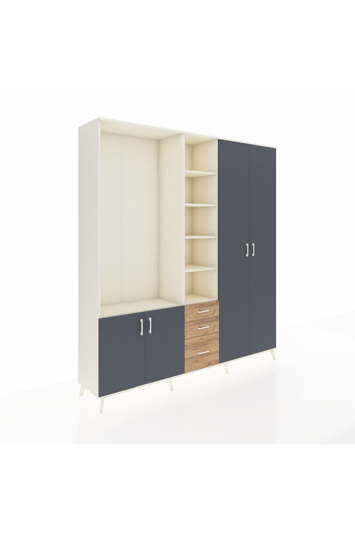 Hyperion Dolap 13 Raflı 3 Çekmeceli 4 Kapaklı 220x44x243 - S553M040V09B