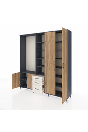 Hyperion Dolap 13 Raflı 3 Çekmeceli 4 Kapaklı 220x44x243 - S553M040V10B