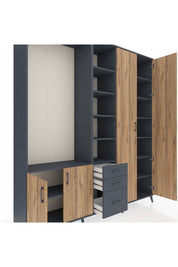 Hyperion Dolap 13 Raflı 3 Çekmeceli 4 Kapaklı 220x44x243 - S553M040V11B