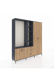 Hyperion Dolap 13 Raflı 3 Çekmeceli 4 Kapaklı 220x44x243 - S553M040V12B