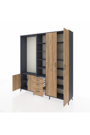 Hyperion Dolap 13 Raflı 3 Çekmeceli 4 Kapaklı 220x44x243 - S553M040V12B