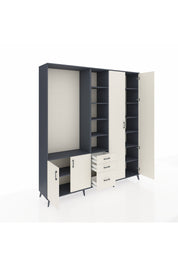 Hyperion Dolap 13 Raflı 3 Çekmeceli 4 Kapaklı 220x44x243 - S553M040V13B