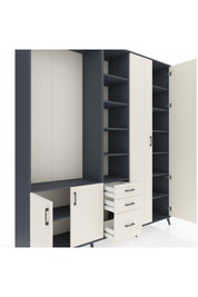Hyperion Dolap 13 Raflı 3 Çekmeceli 4 Kapaklı 220x44x243 - S553M040V13B
