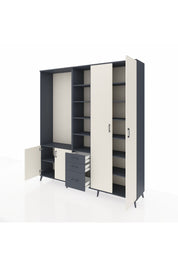 Hyperion Dolap 13 Raflı 3 Çekmeceli 4 Kapaklı 220x44x243 - S553M040V14B