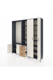 Hyperion Dolap 13 Raflı 3 Çekmeceli 4 Kapaklı 220x44x243 - S553M040V15B