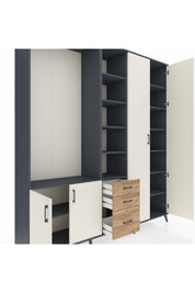 Hyperion Dolap 13 Raflı 3 Çekmeceli 4 Kapaklı 220x44x243 - S553M040V15B