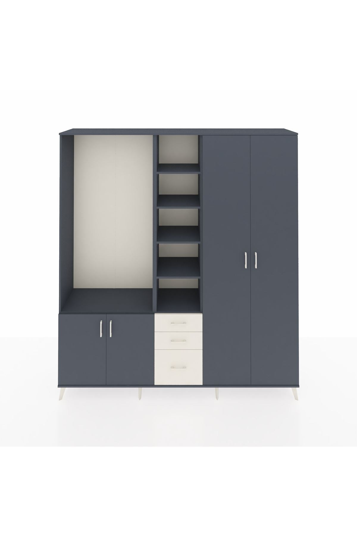 Hyperion Dolap 13 Raflı 3 Çekmeceli 4 Kapaklı 220x44x243 - S553M040V16B