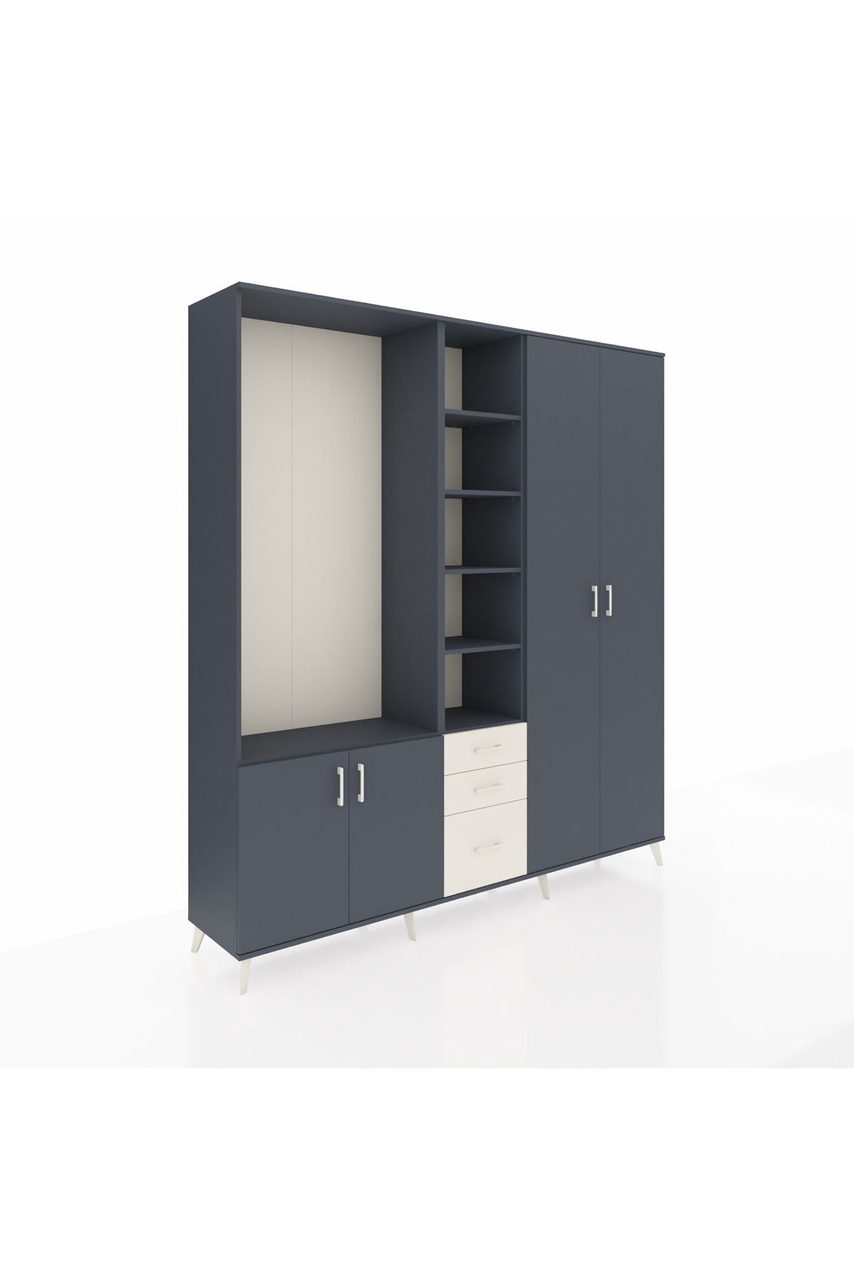 Hyperion Dolap 13 Raflı 3 Çekmeceli 4 Kapaklı 220x44x243 - S553M040V16B