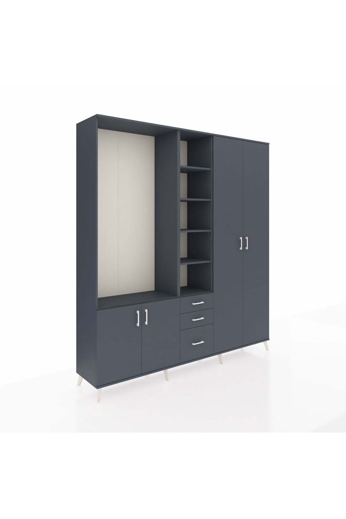 Hyperion Dolap 13 Raflı 3 Çekmeceli 4 Kapaklı 220x44x243 - S553M040V17B