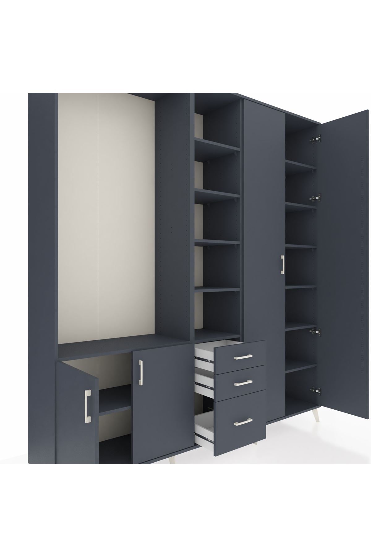 Hyperion Dolap 13 Raflı 3 Çekmeceli 4 Kapaklı 220x44x243 - S553M040V17B