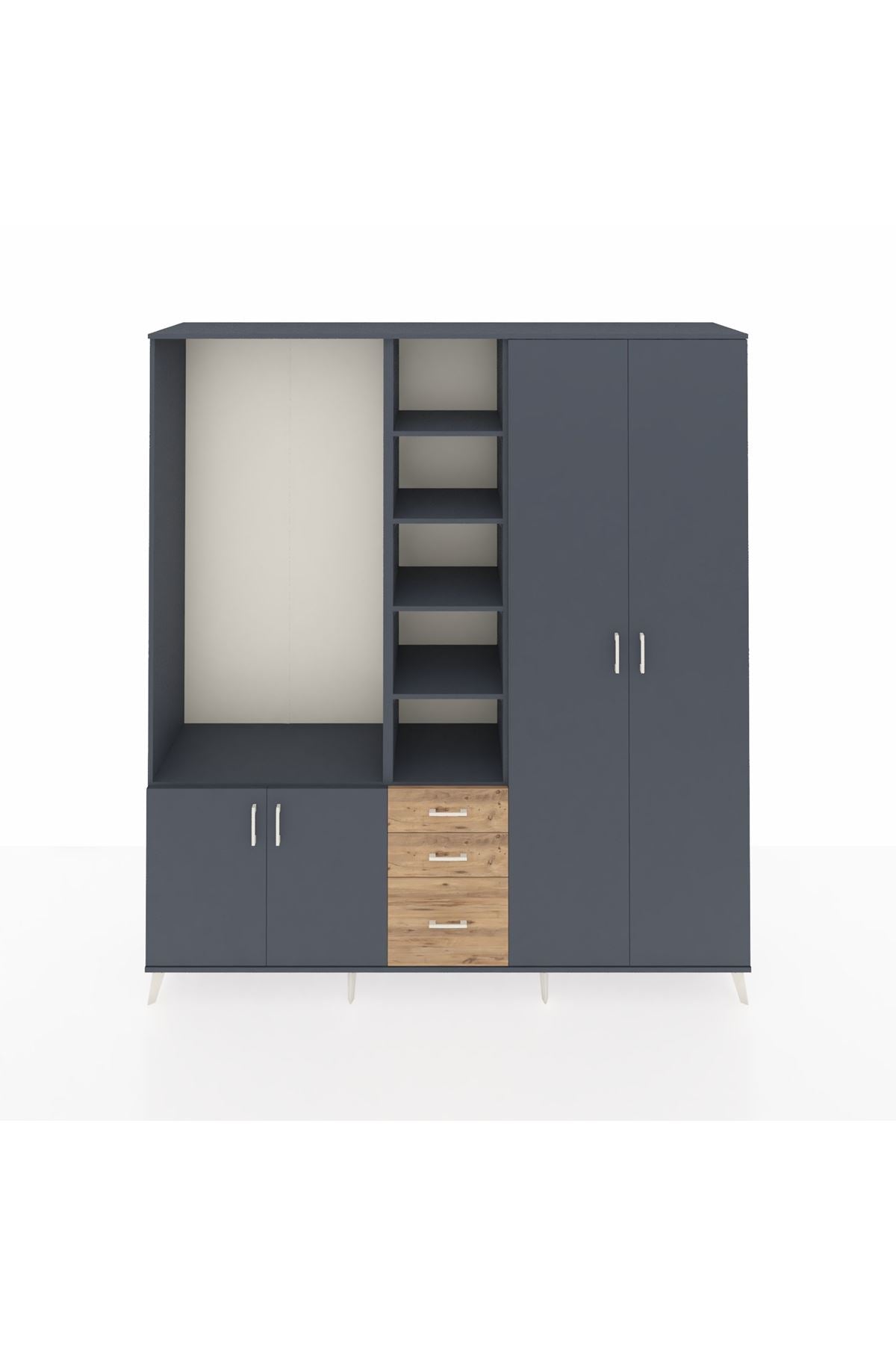 Hyperion Dolap 13 Raflı 3 Çekmeceli 4 Kapaklı 220x44x243 - S553M040V18B