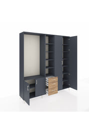 Hyperion Dolap 13 Raflı 3 Çekmeceli 4 Kapaklı 220x44x243 - S553M040V18B
