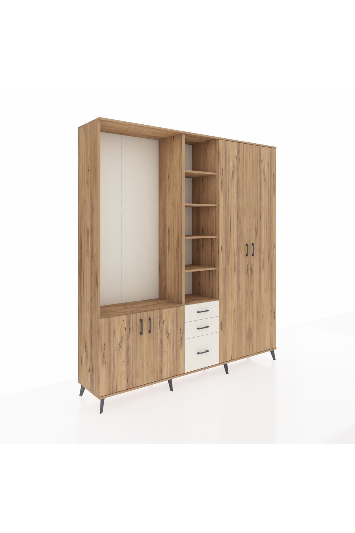 Hyperion Dolap 13 Raflı 3 Çekmeceli 4 Kapaklı 220x44x243 - S553M040V19B