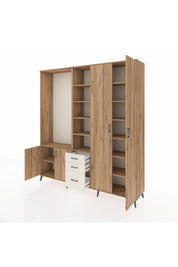 Hyperion Dolap 13 Raflı 3 Çekmeceli 4 Kapaklı 220x44x243 - S553M040V19B