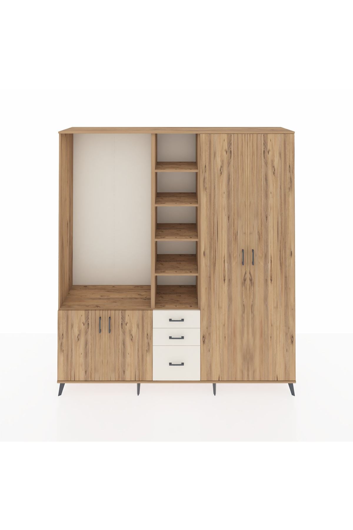 Hyperion Dolap 13 Raflı 3 Çekmeceli 4 Kapaklı 220x44x243 - S553M040V19B