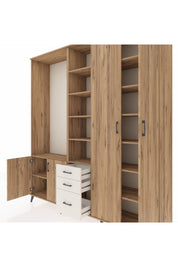 Hyperion Dolap 13 Raflı 3 Çekmeceli 4 Kapaklı 220x44x243 - S553M040V19B