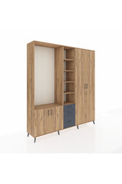 Hyperion Dolap 13 Raflı 3 Çekmeceli 4 Kapaklı 220x44x243 - S553M040V20B