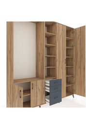 Hyperion Dolap 13 Raflı 3 Çekmeceli 4 Kapaklı 220x44x243 - S553M040V20B