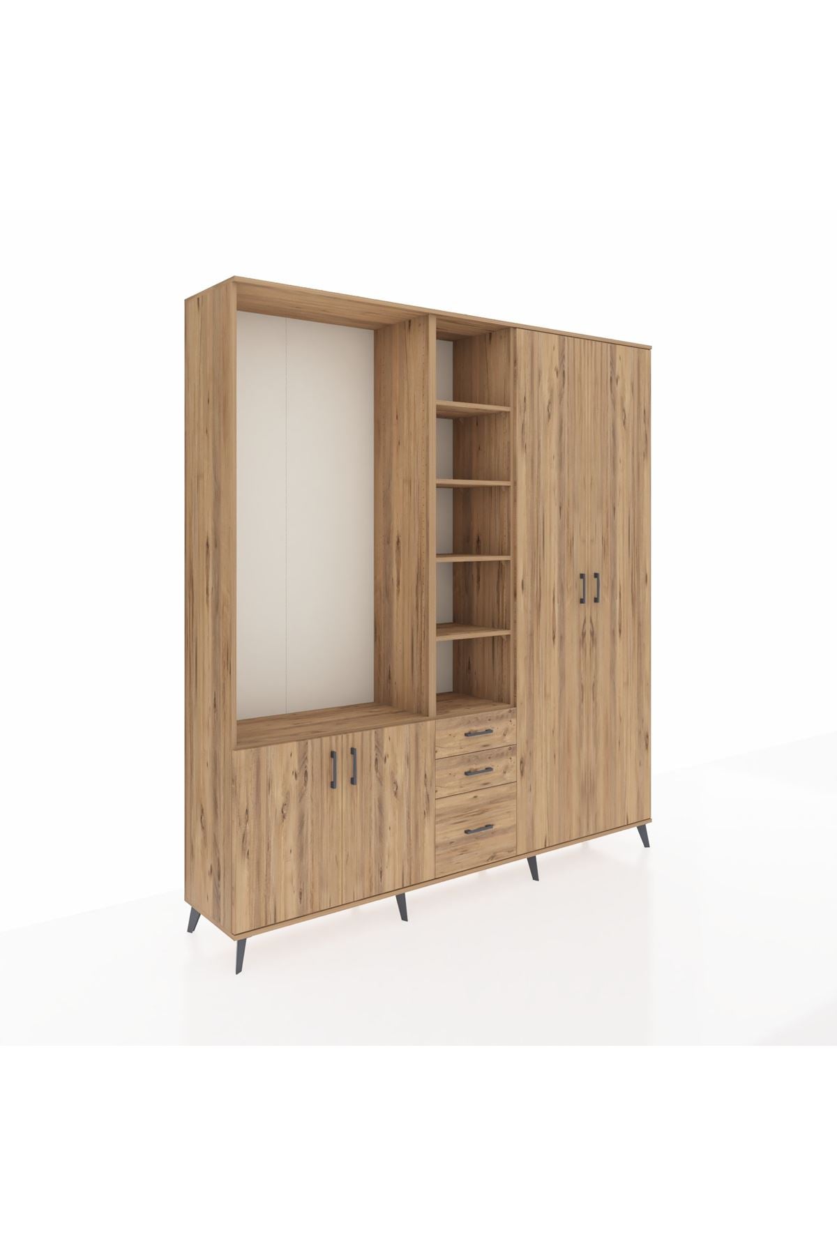 Hyperion Dolap 13 Raflı 3 Çekmeceli 4 Kapaklı 220x44x243 - S553M040V21B