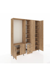 Hyperion Dolap 13 Raflı 3 Çekmeceli 4 Kapaklı 220x44x243 - S553M040V21B