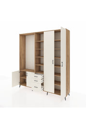 Hyperion Dolap 13 Raflı 3 Çekmeceli 4 Kapaklı 220x44x243 - S553M040V22B