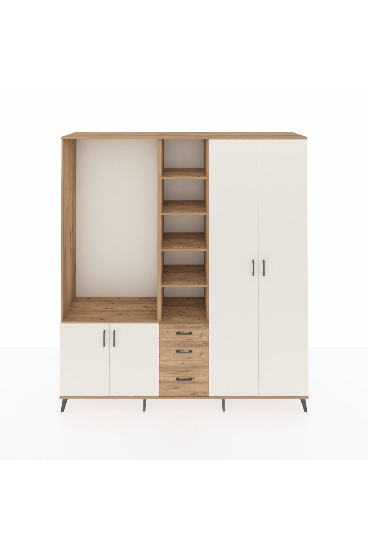 Hyperion Dolap 13 Raflı 3 Çekmeceli 4 Kapaklı 220x44x243 - S553M040V24B