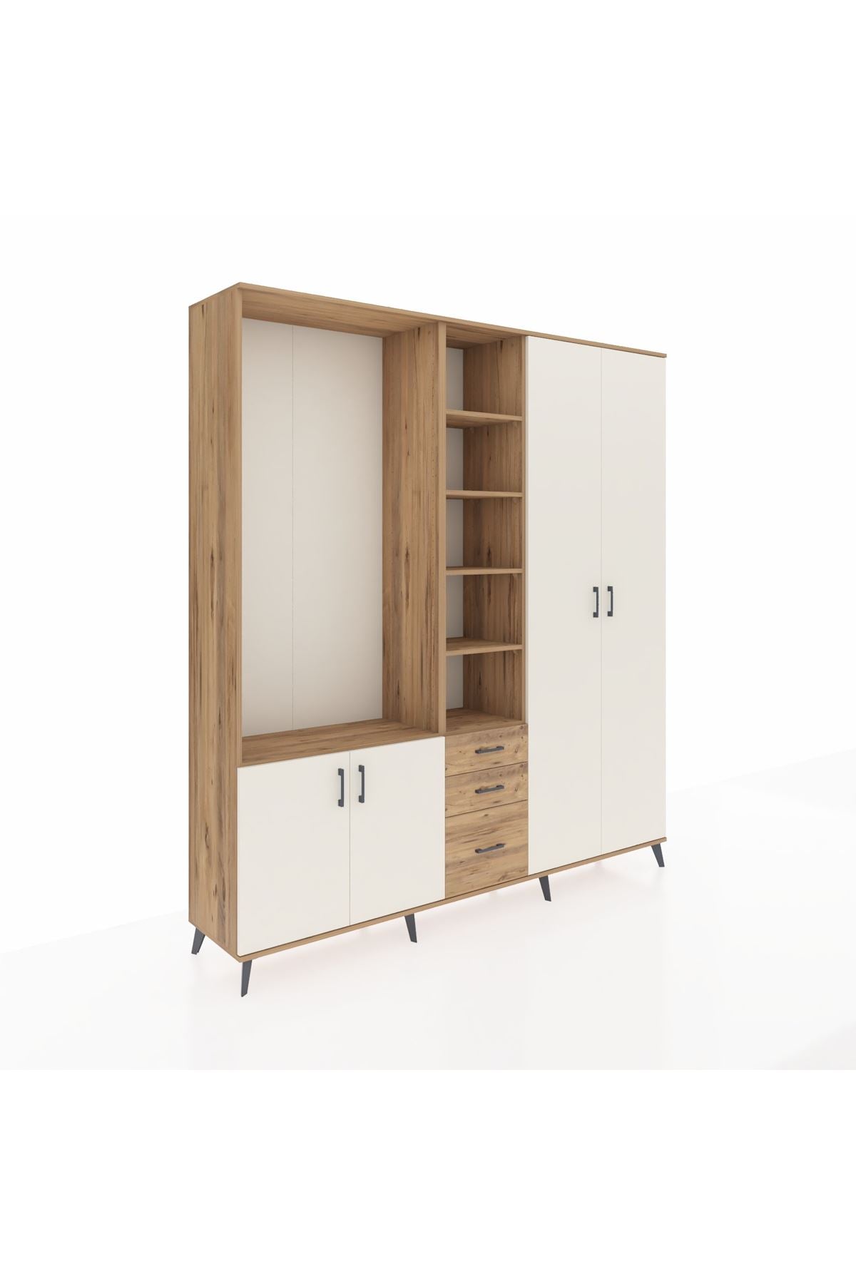 Hyperion Dolap 13 Raflı 3 Çekmeceli 4 Kapaklı 220x44x243 - S553M040V24B