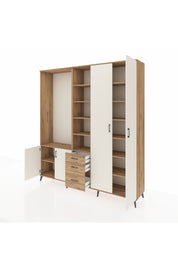 Hyperion Dolap 13 Raflı 3 Çekmeceli 4 Kapaklı 220x44x243 - S553M040V24B