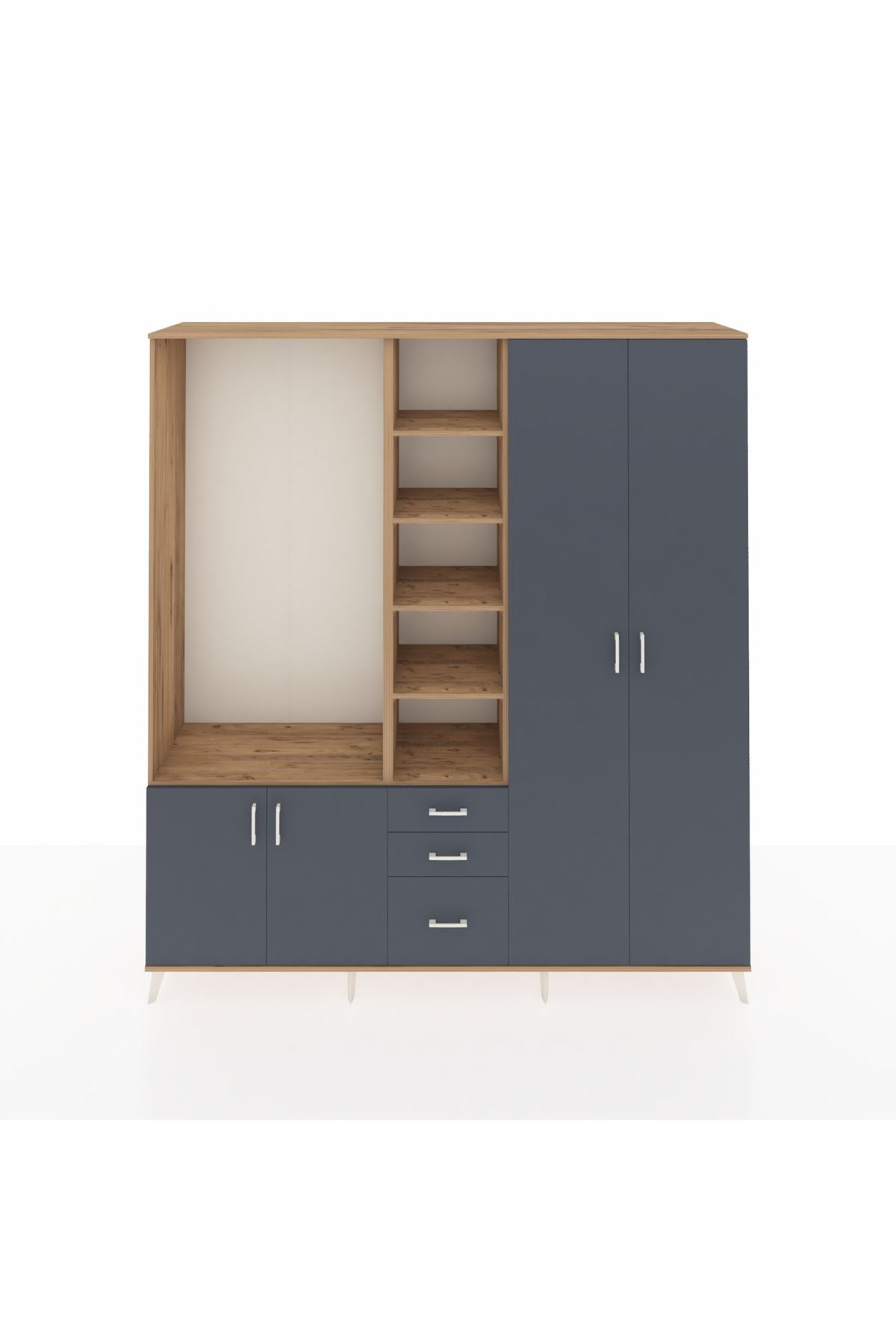 Hyperion Dolap 13 Raflı 3 Çekmeceli 4 Kapaklı 220x44x243 - S553M040V26B