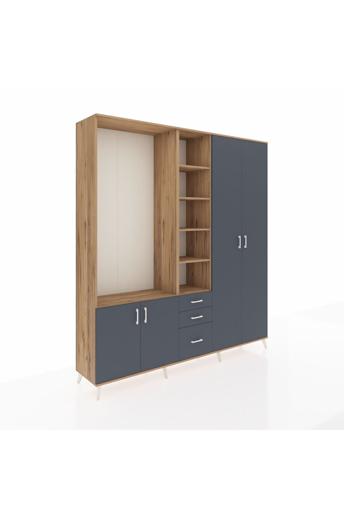 Hyperion Dolap 13 Raflı 3 Çekmeceli 4 Kapaklı 220x44x243 - S553M040V26B