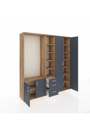 Hyperion Dolap 13 Raflı 3 Çekmeceli 4 Kapaklı 220x44x243 - S553M040V26B