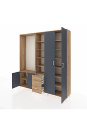 Hyperion Dolap 13 Raflı 3 Çekmeceli 4 Kapaklı 220x44x243 - S553M040V27B