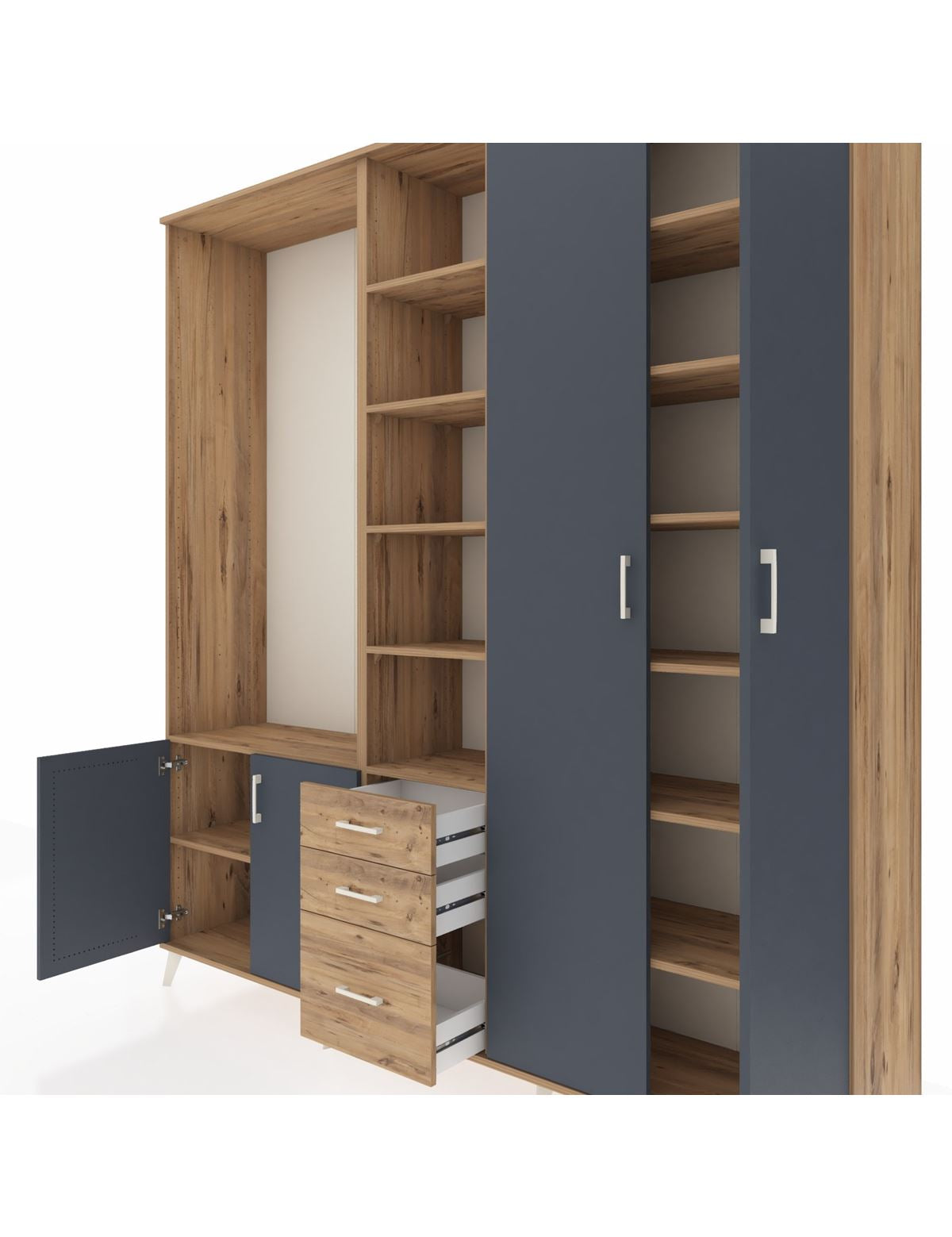 Hyperion Dolap 13 Raflı 3 Çekmeceli 4 Kapaklı 220x44x243 - S553M040V27B