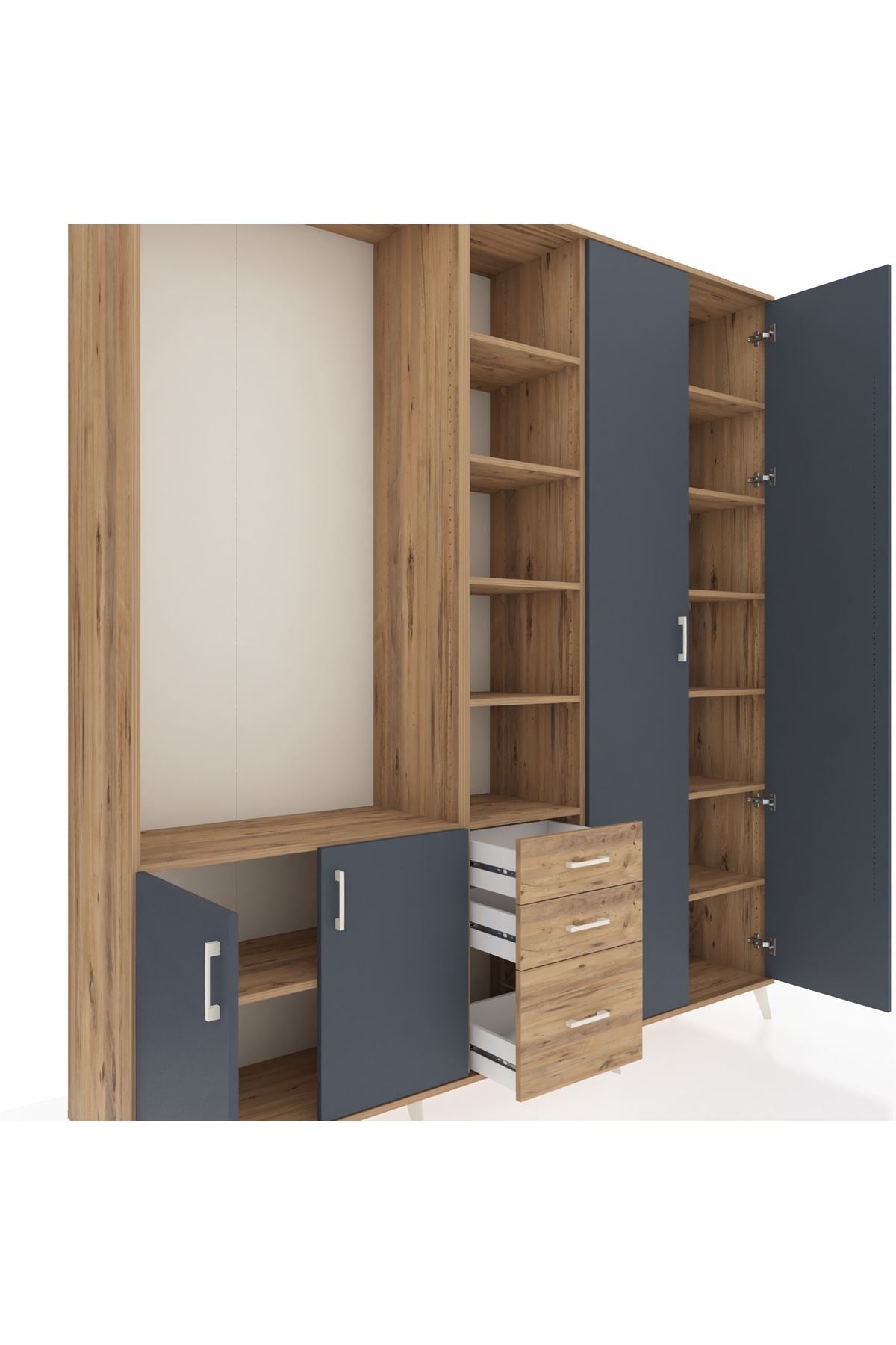 Hyperion Dolap 13 Raflı 3 Çekmeceli 4 Kapaklı 220x44x243 - S553M040V27B