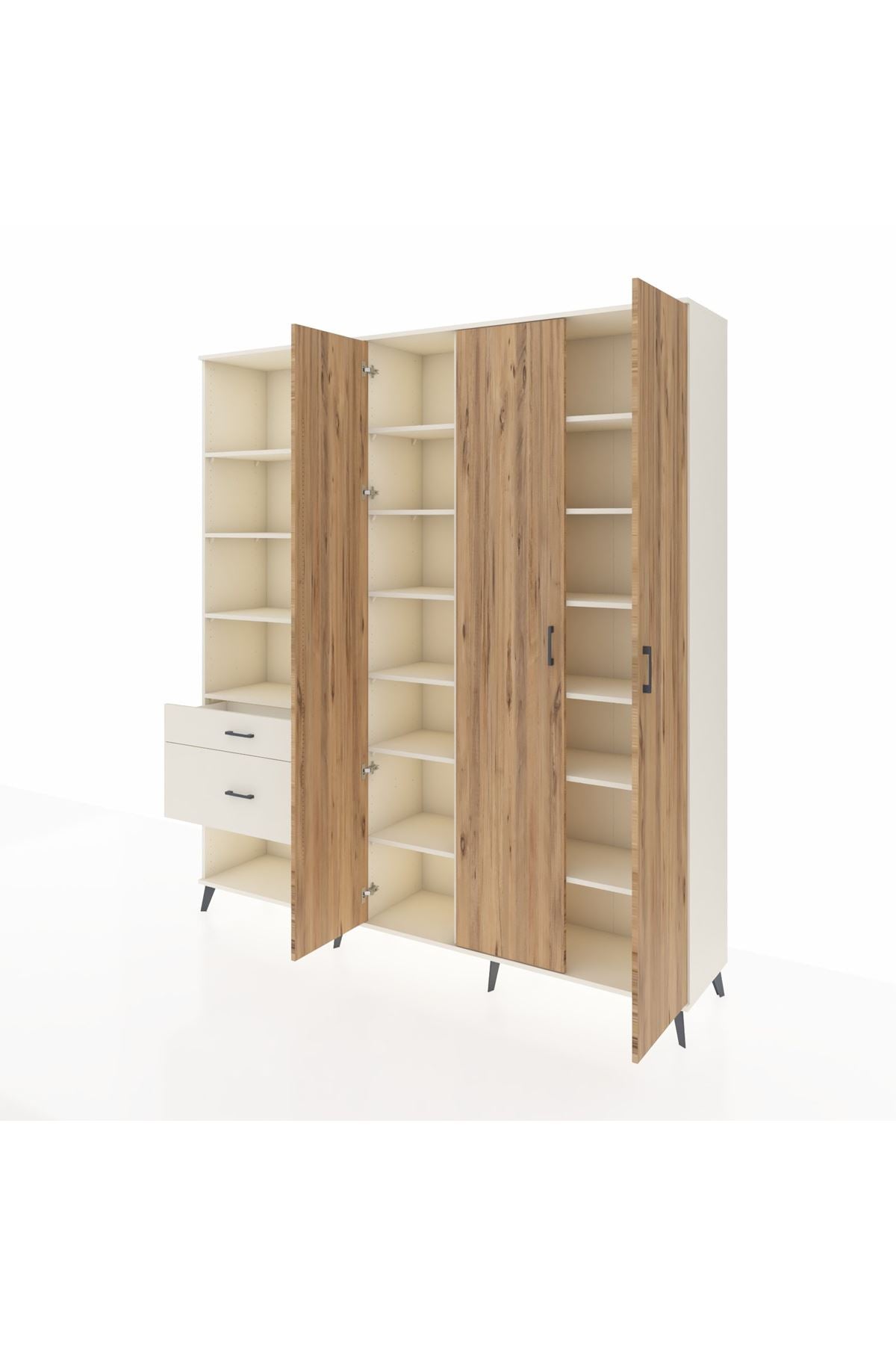 Hyperion Dolap 16 Raflı 2 Çekmeceli 3 Kapaklı 220x44x243 - S553M041V01B