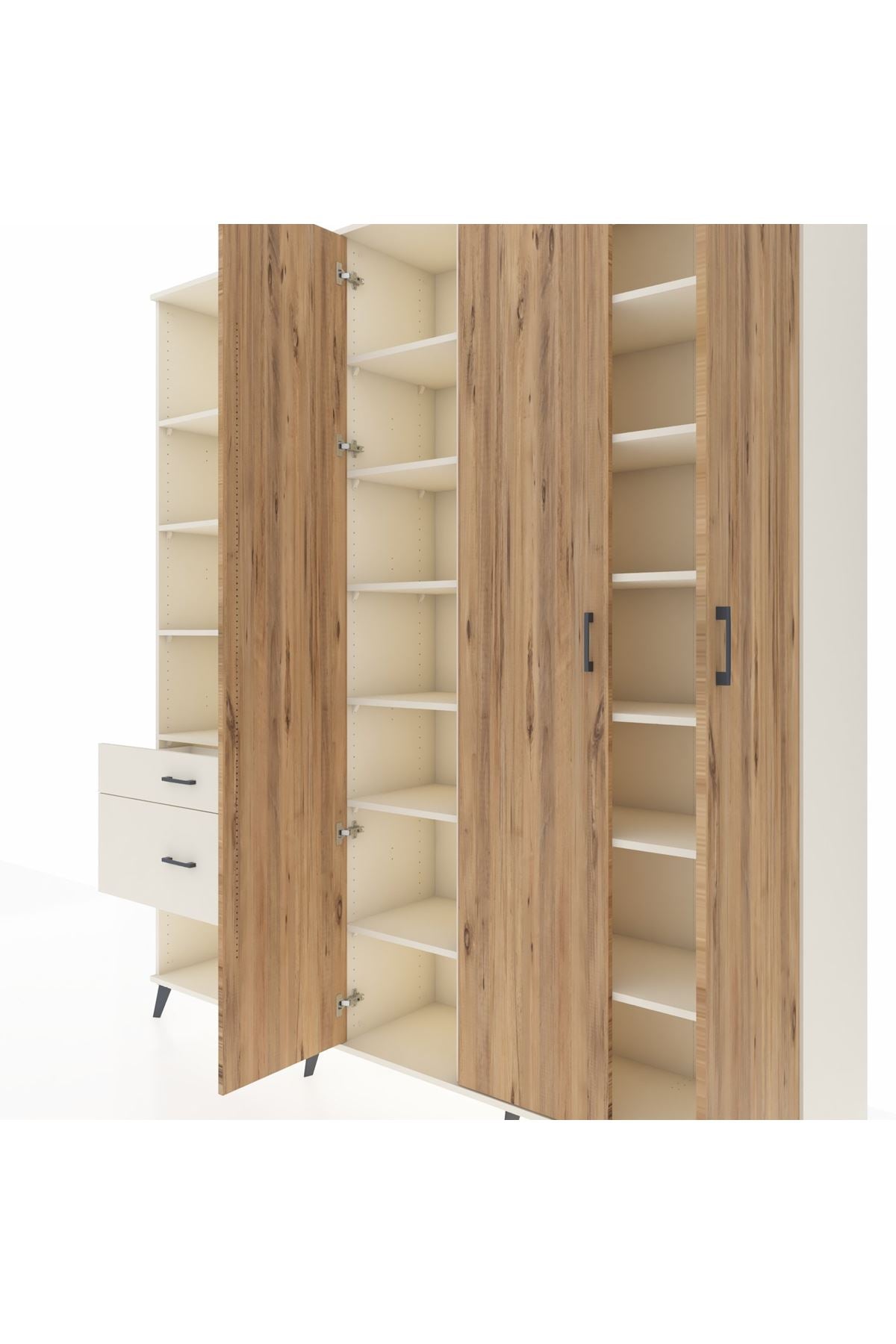 Hyperion Dolap 16 Raflı 2 Çekmeceli 3 Kapaklı 220x44x243 - S553M041V01B