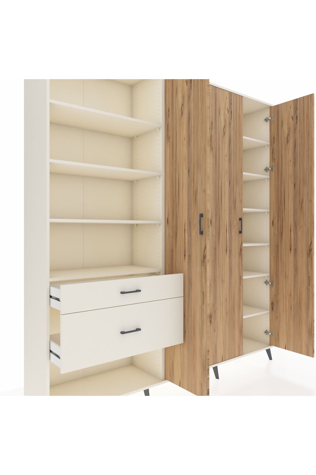 Hyperion Dolap 16 Raflı 2 Çekmeceli 3 Kapaklı 220x44x243 - S553M041V01B