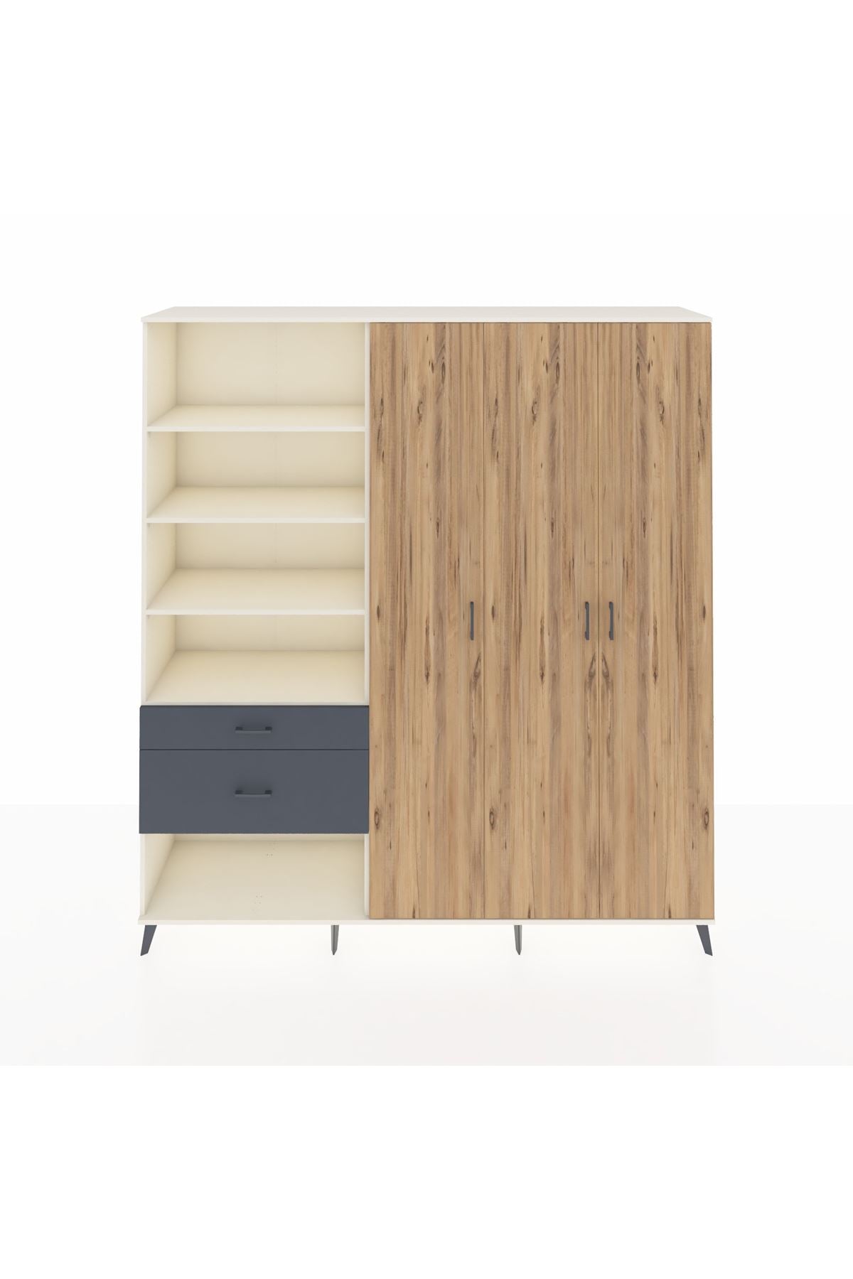 Hyperion Dolap 16 Raflı 2 Çekmeceli 3 Kapaklı 220x44x243 - S553M041V02B