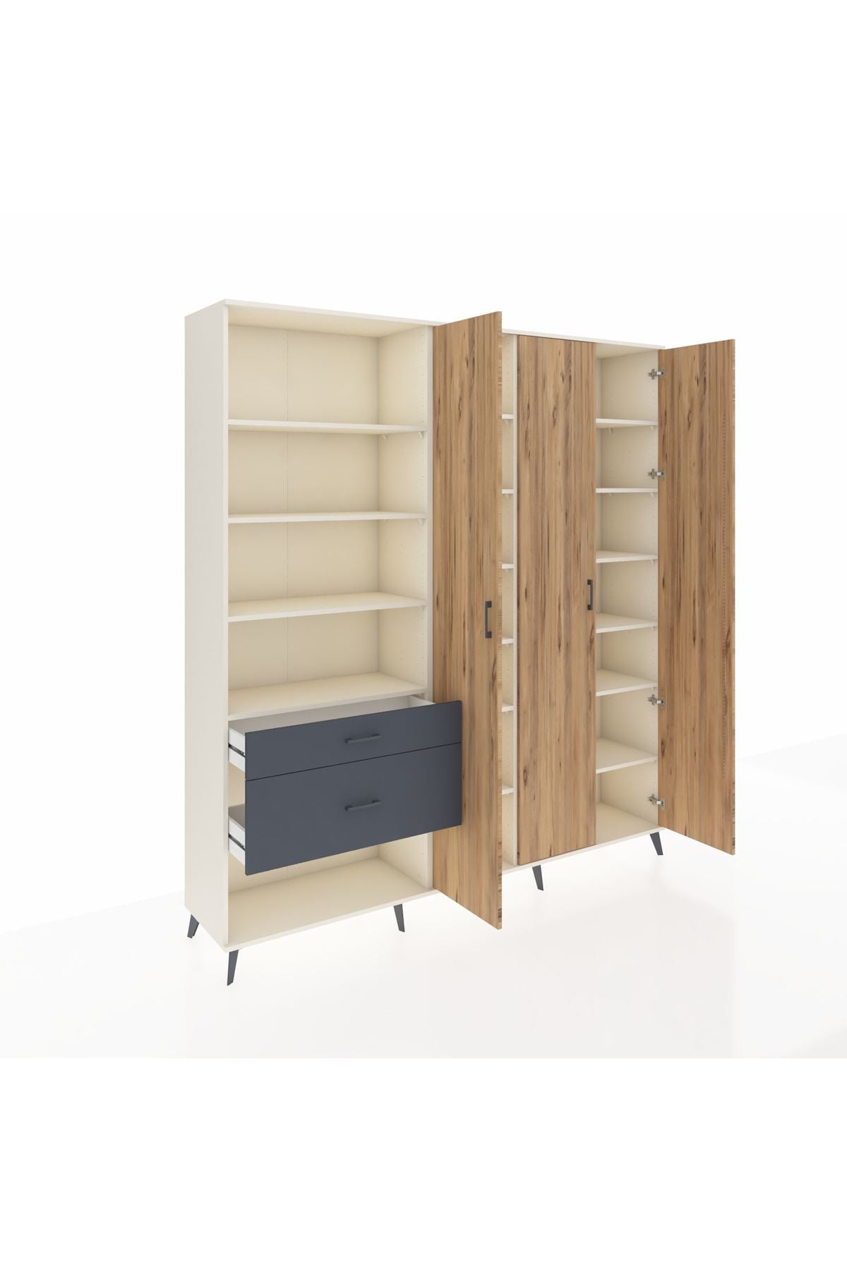 Hyperion Dolap 16 Raflı 2 Çekmeceli 3 Kapaklı 220x44x243 - S553M041V02B