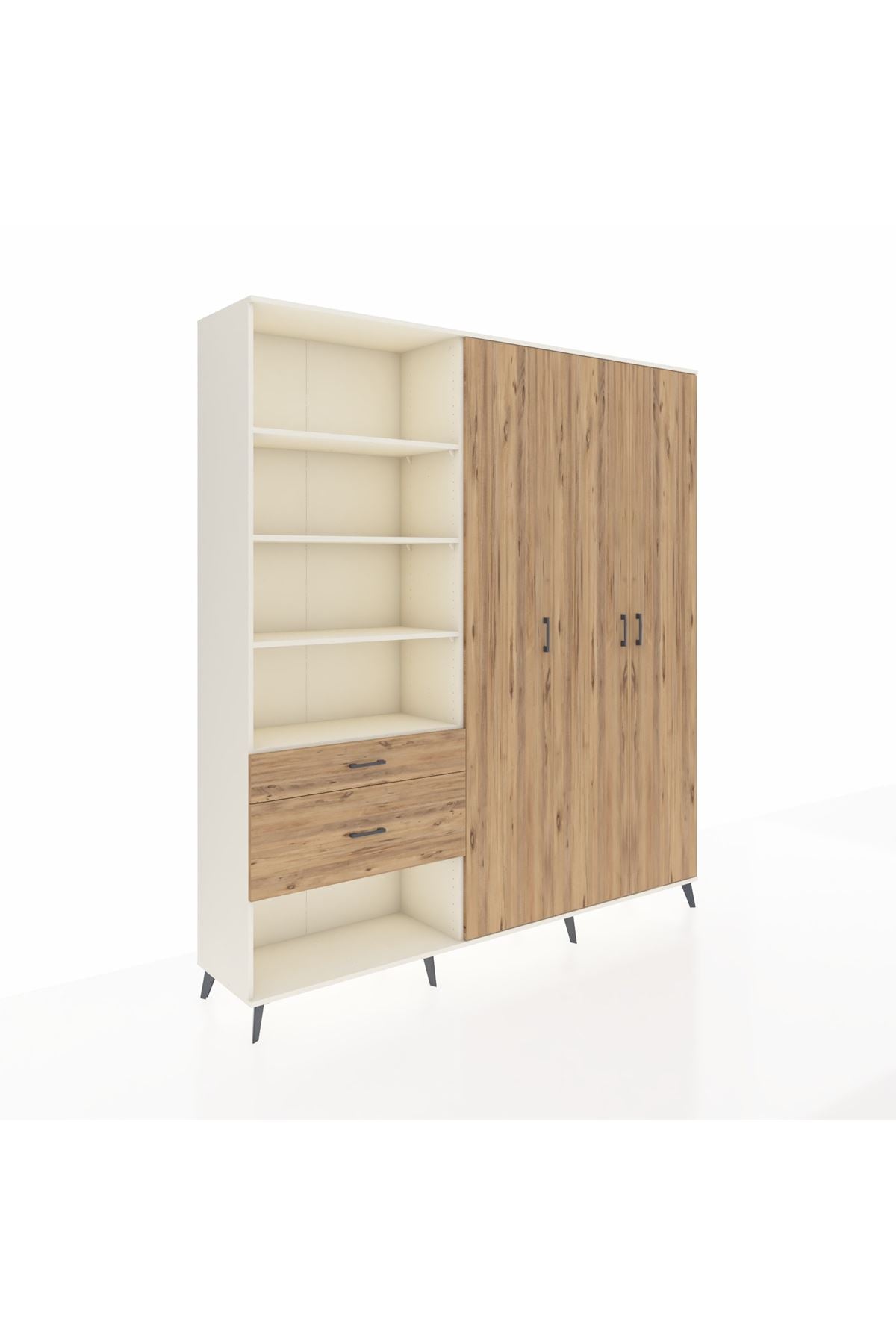 Hyperion Dolap 16 Raflı 2 Çekmeceli 3 Kapaklı 220x44x243 - S553M041V03B