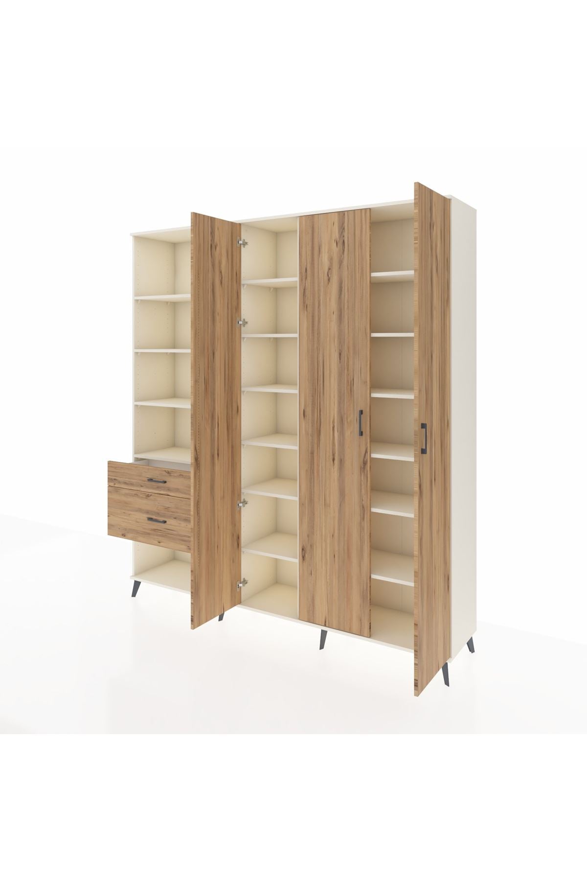 Hyperion Dolap 16 Raflı 2 Çekmeceli 3 Kapaklı 220x44x243 - S553M041V03B