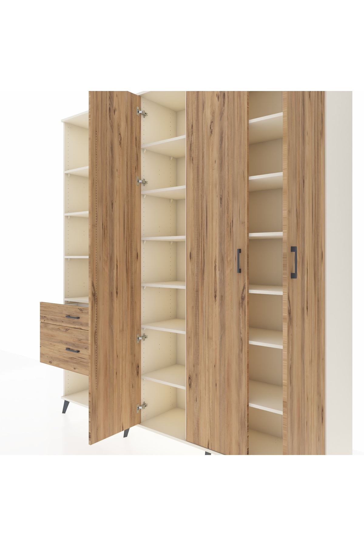 Hyperion Dolap 16 Raflı 2 Çekmeceli 3 Kapaklı 220x44x243 - S553M041V03B