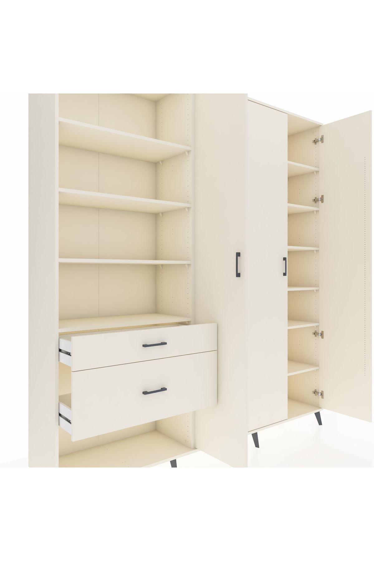 Hyperion Dolap 16 Raflı 2 Çekmeceli 3 Kapaklı 220x44x243 - S553M041V04B