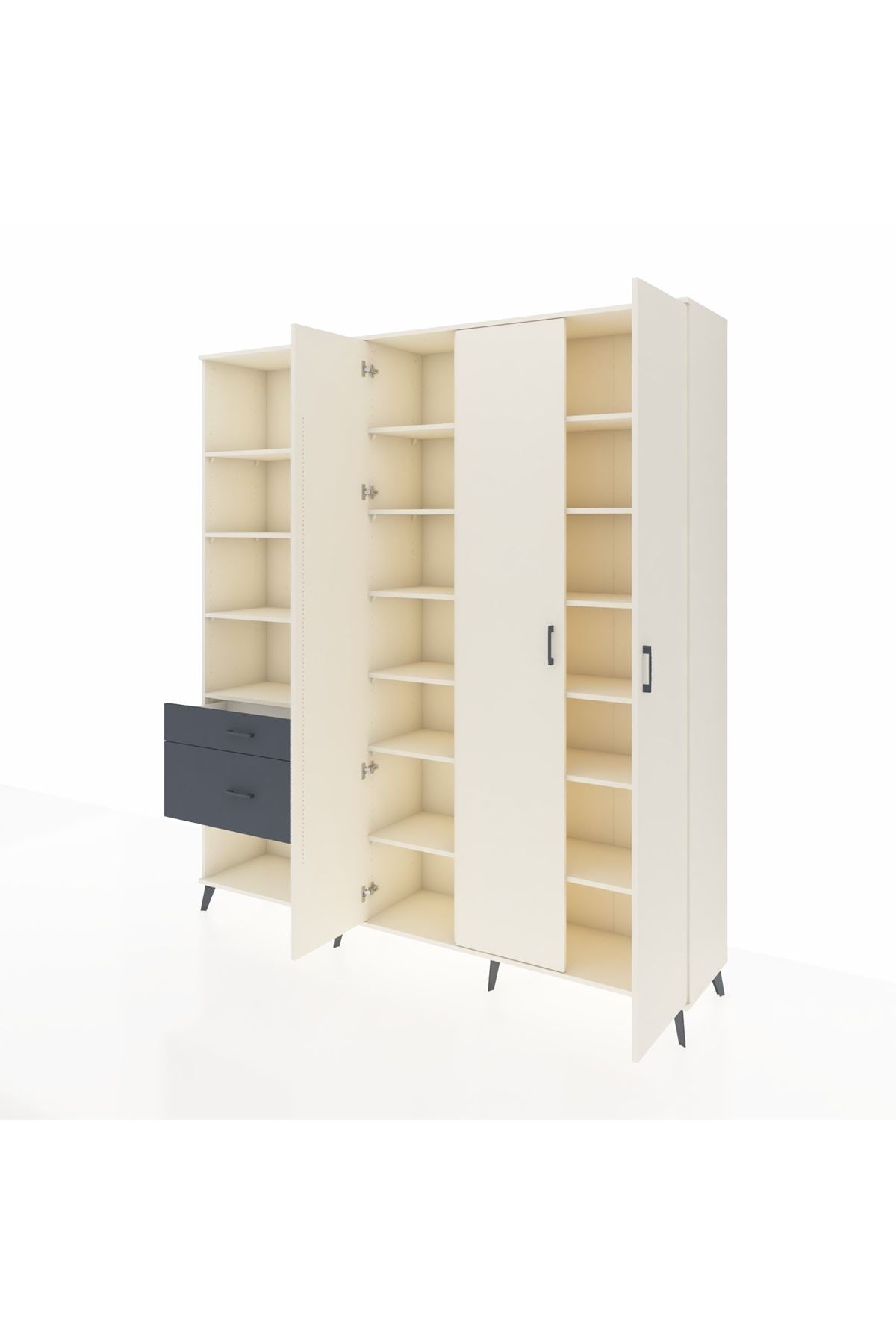 Hyperion Dolap 16 Raflı 2 Çekmeceli 3 Kapaklı 220x44x243 - S553M041V05B