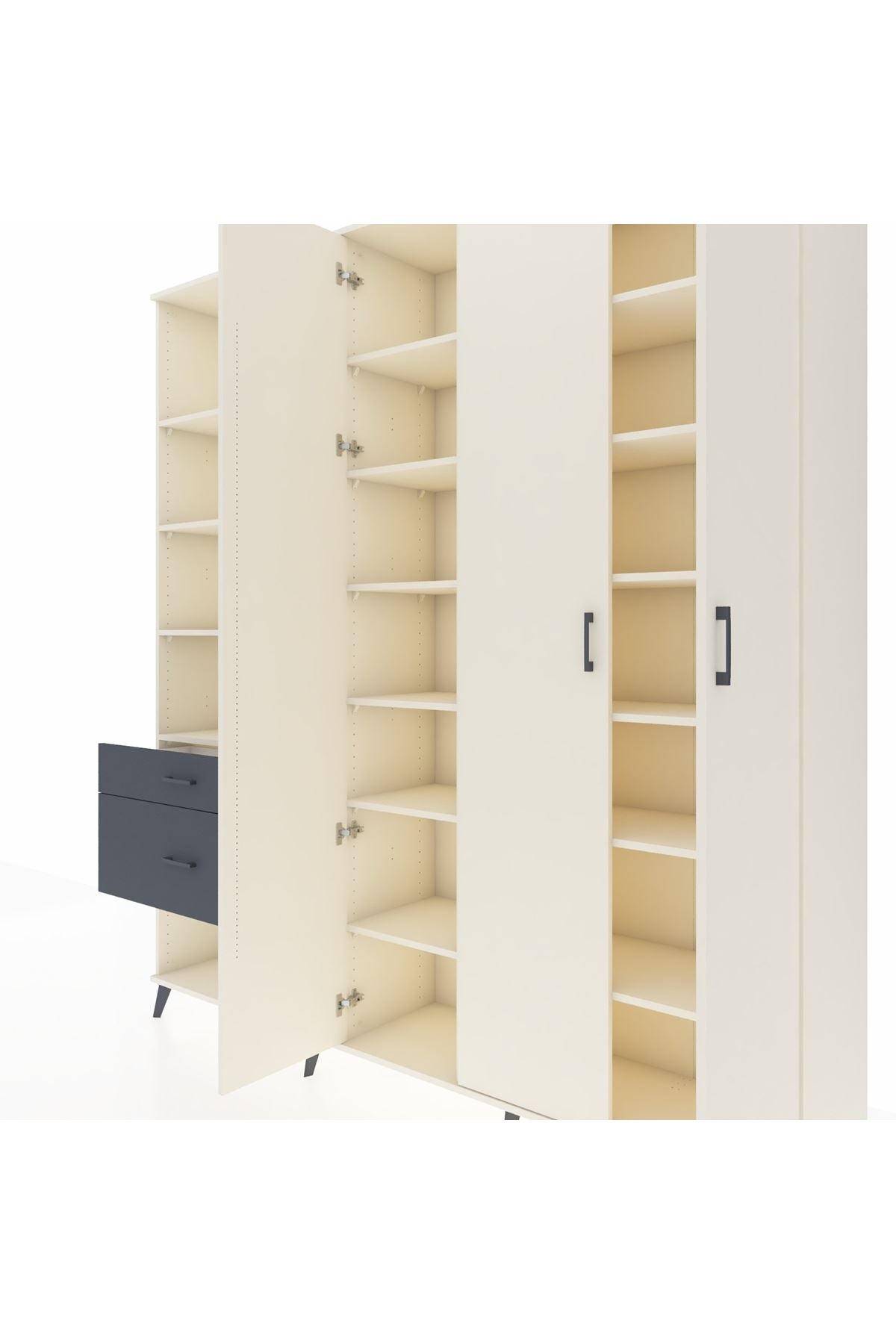 Hyperion Dolap 16 Raflı 2 Çekmeceli 3 Kapaklı 220x44x243 - S553M041V05B