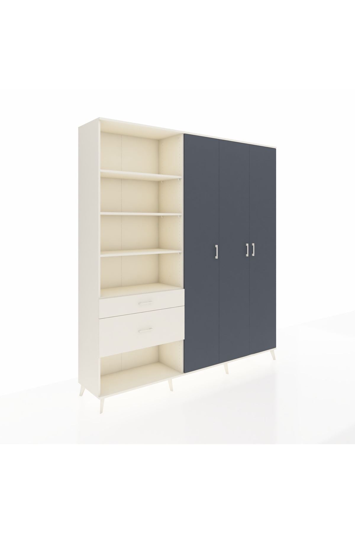 Hyperion Dolap 16 Raflı 2 Çekmeceli 3 Kapaklı 220x44x243 - S553M041V07B