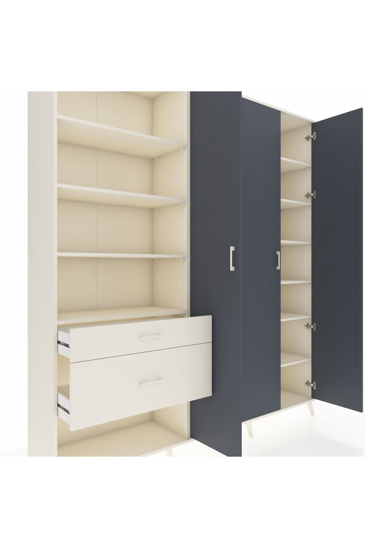 Hyperion Dolap 16 Raflı 2 Çekmeceli 3 Kapaklı 220x44x243 - S553M041V07B