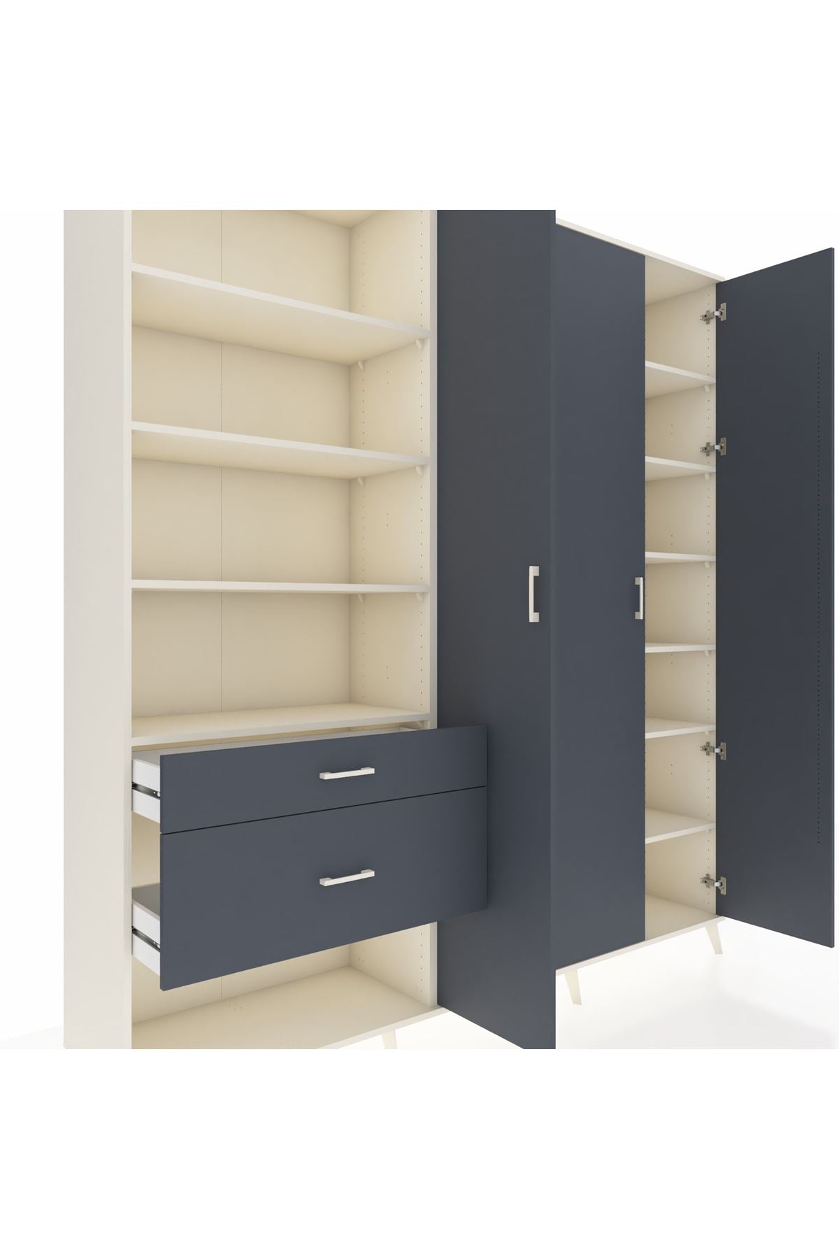 Hyperion Dolap 16 Raflı 2 Çekmeceli 3 Kapaklı 220x44x243 - S553M041V08B