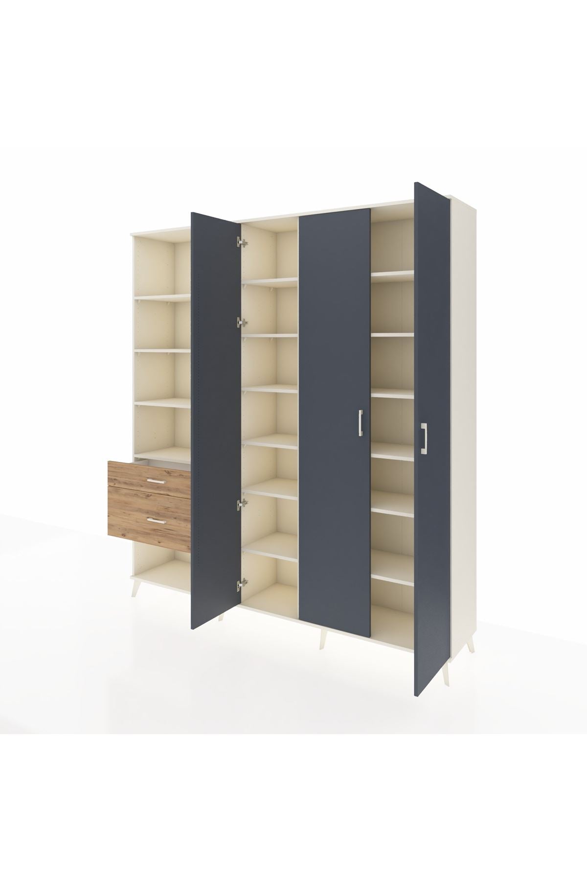 Hyperion Dolap 16 Raflı 2 Çekmeceli 3 Kapaklı 220x44x243 - S553M041V09B